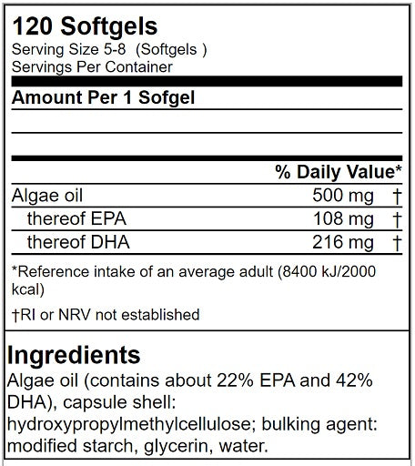 GN Vegan Omega 3 Algenöl 120 Softgel Kapseln