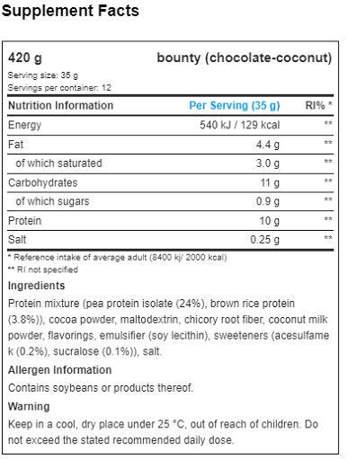 Bounty Dark Plant Protein Powder 420g