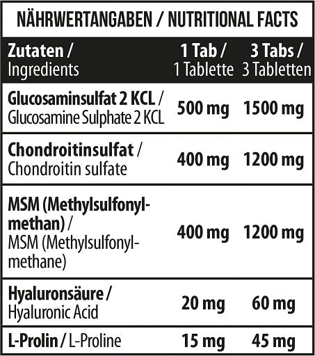 MST - Glucosamine Chondroitine MSM + HYALURON - 90 Tabletten