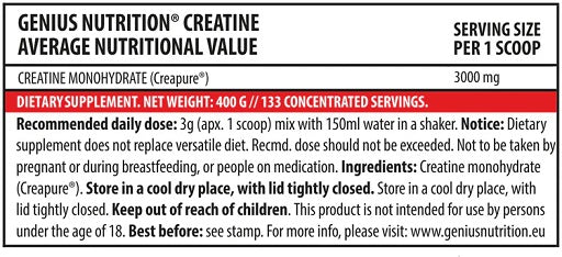 Genius Nutrition Creapure 100 Serv. 300g