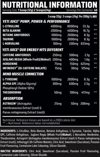 Gorillalpha Yeti Juice 480g