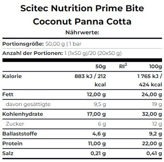 Scitec Prime Bite Protein Bar 20 x 50g