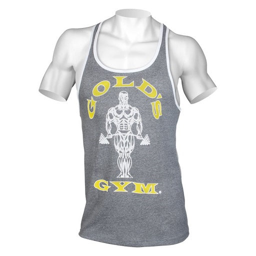 Gold´s Gym Muscle Joe Contrast Stringer Tank - Hellgrau