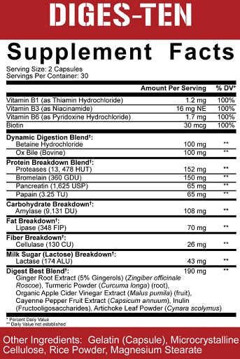 Rich Piana 5% Nutrition DIGESTIVE DEFENDER - 1x Diges-Ten 60 Kapseln & 1x Probio-75 60 Kapseln