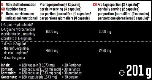 Body Attack L-Arginin 1500 120 Kapseln