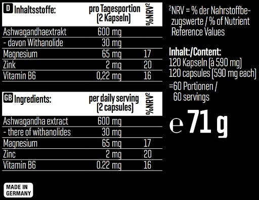 Body Attack Ashwagandha 120 Kapseln