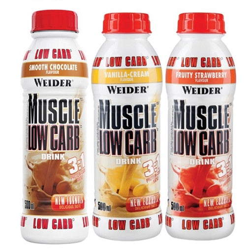 Weider Muscle Low Carb Drink, (6x500 ml) Vanille