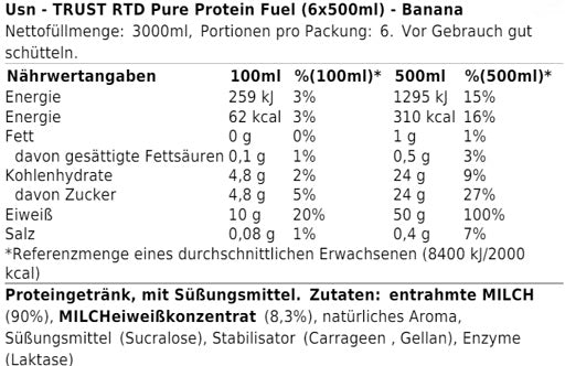 USN Trust RTD Pure Protein Fuel 6 x 500ml